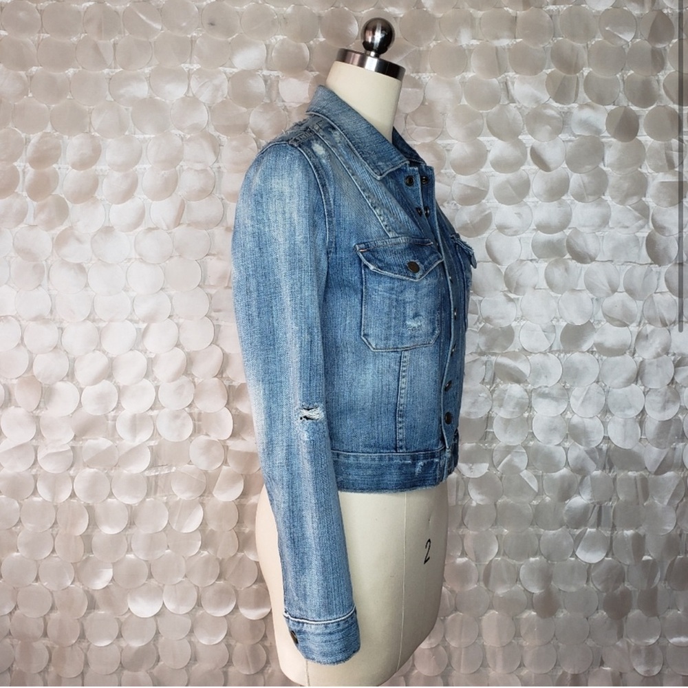 Current/Elliott Revolve Snap Jacket Shredded 0 - image 3